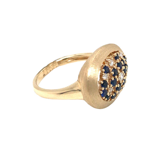 0.14Ctw 0.55Ctw Sapphire 14K Yellow Gold Fashion Ring Size 7 3.2Dwt