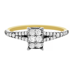 0.35Ctw 10K Yellow Gold Diamond Engagement Ring Size 7 1.4Dwt