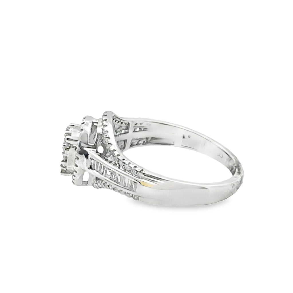 0.50Ct 10K White Gold Diamond Engagement Ring Size 7 2.1Dwt