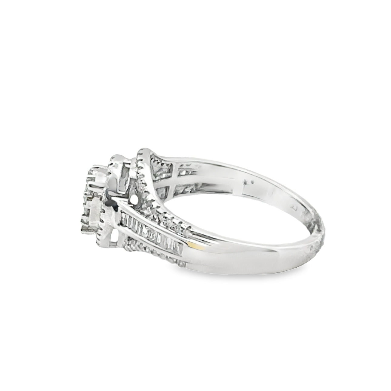 0.50Ct 10K White Gold Diamond Engagement Ring Size 7 2.1Dwt