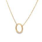 14K Yellow Gold Circle Necklace 18In 0.5Dwt