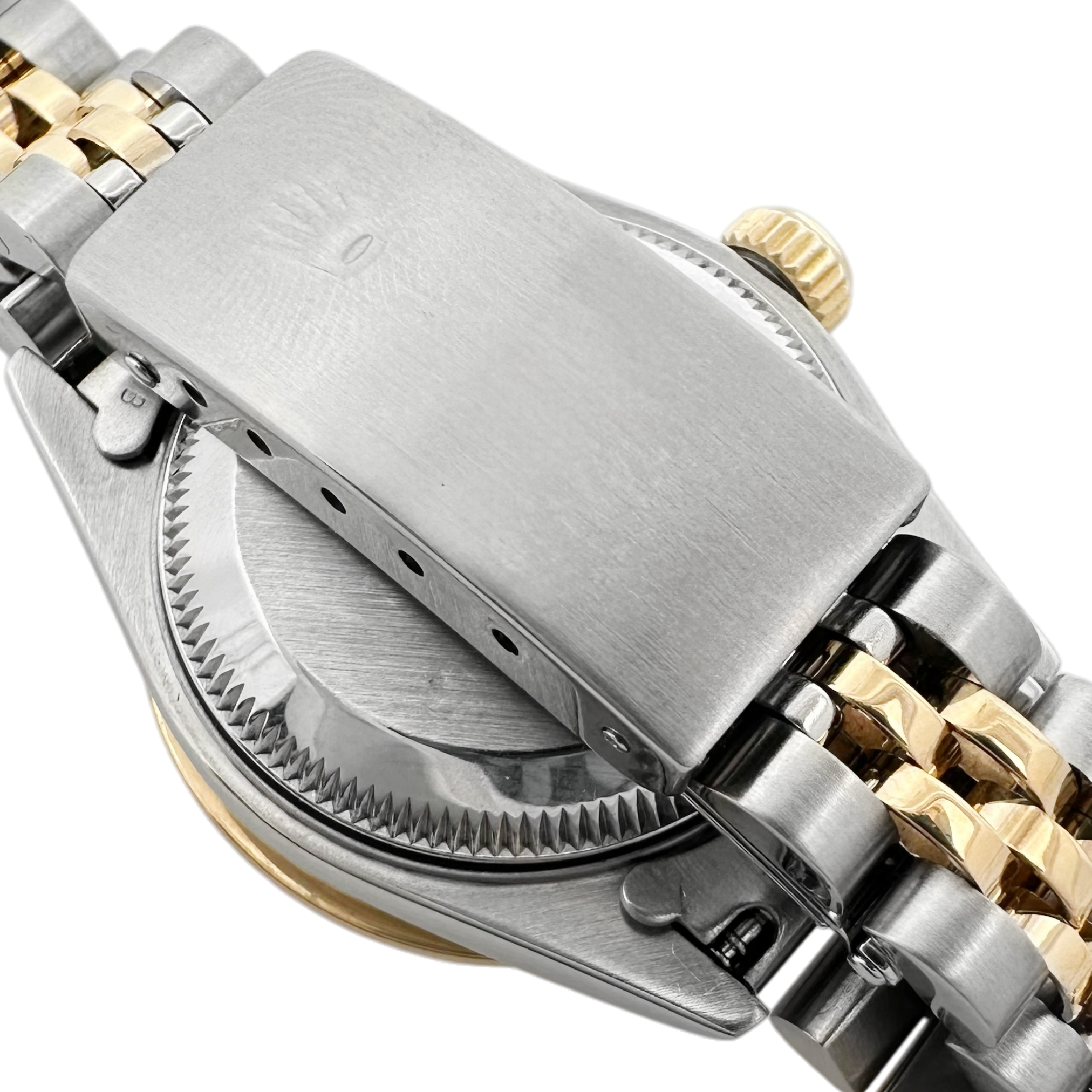 Pre-Owned 1996 Rolex Datejust 26Mm 18K Stainless Steel Two Tone Watch With Diamond Dial And Diamond Bezel Model:69173