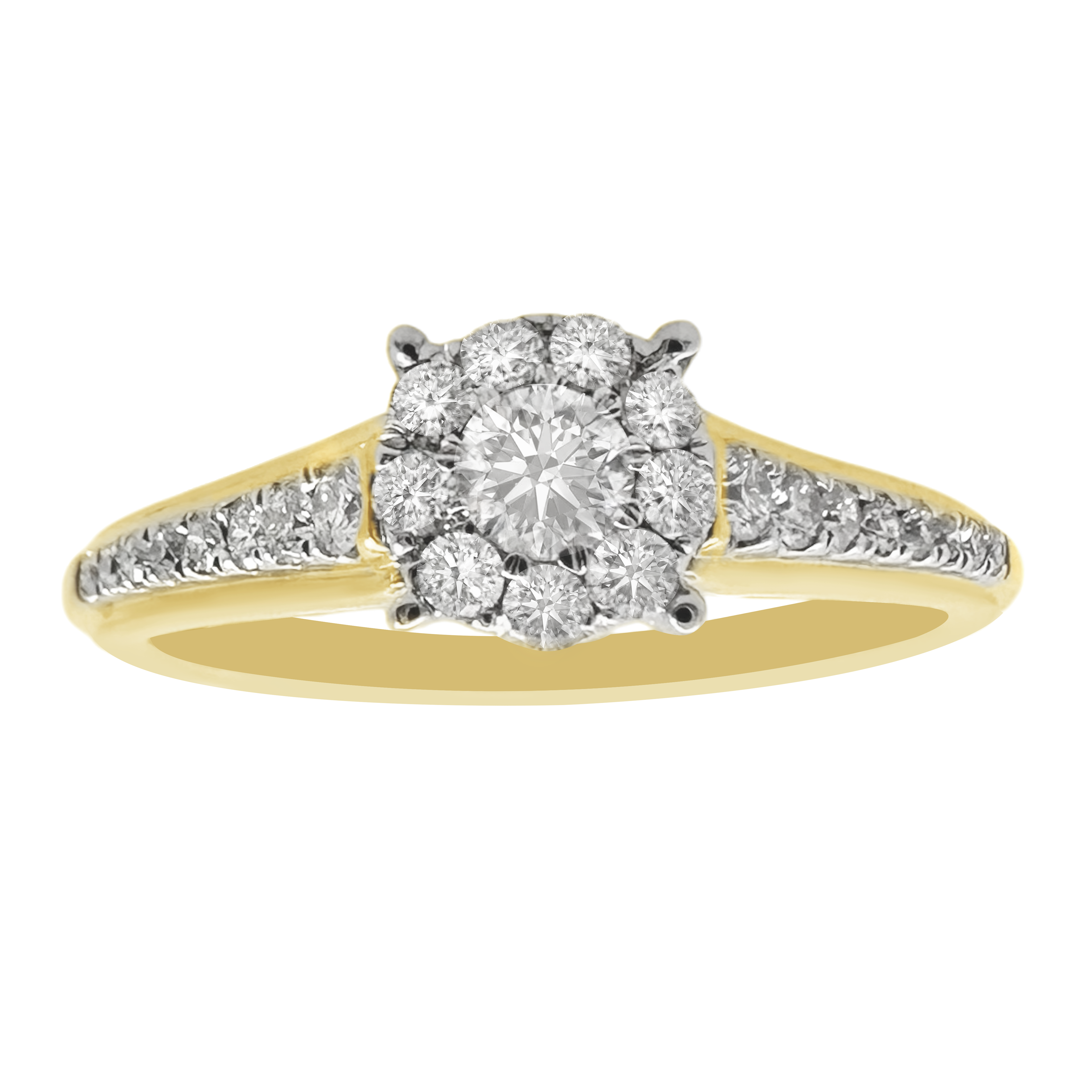 0.37Ct 14K Yellow  Gold Diamond Engagement Rings Size 7 1.7Dwt