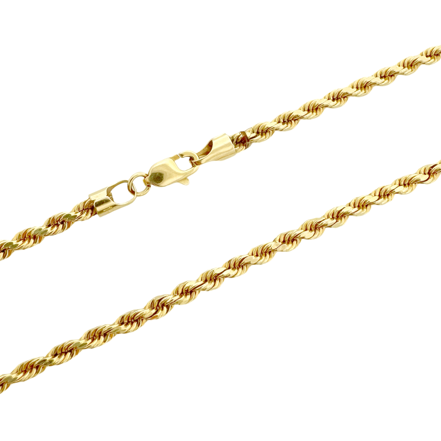 14K Yellow Gold Rope Link Chain 3Mm 18In 4.9Dwt