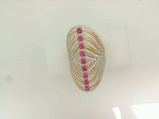 10K Yellow Gold Ladies CZ Fashion Ring Size 9.5  3.6Dwt