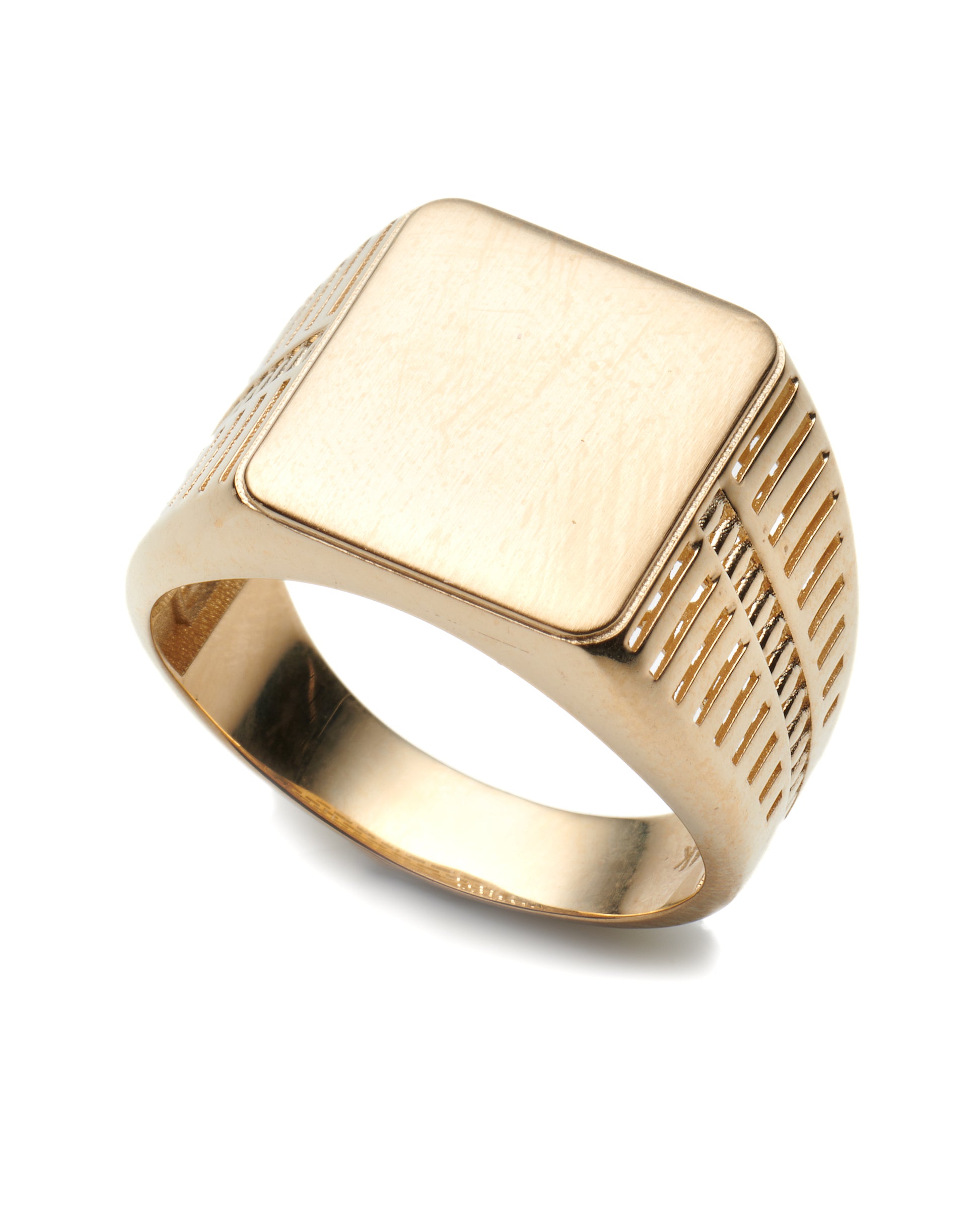 14K Yellow Gold Mens Square Signet Ring Size 11 4.4Dwt
