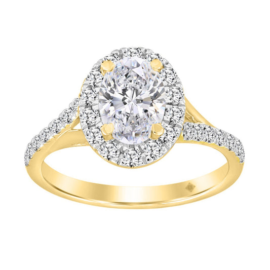 1.50Ctw 14K Yellow Gold Oval Lab Grown  Lds Engagement Ring