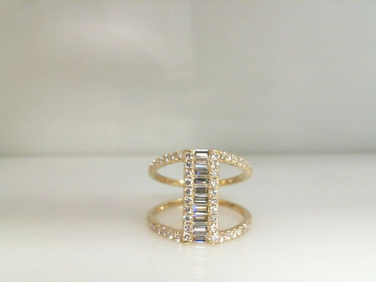 1.04Ctw 14K Yellow Gold Diamond Fashion Ring Size 7 2.4Dwt