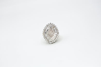10K Two Tone Diamond Fashion Ring Size 11 8.8Dwt