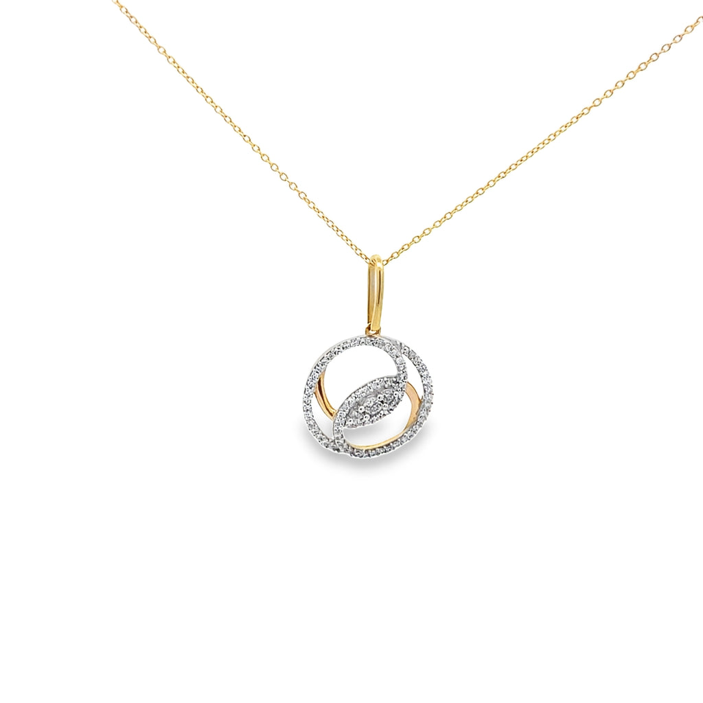 0.25Ctw 14K Yellow Diamond Pendant Necklace 18In