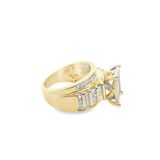 2.00Ctw 10K Yellow Gold Diamond Composite Rectangular Ring Size 7 5.0Dwt