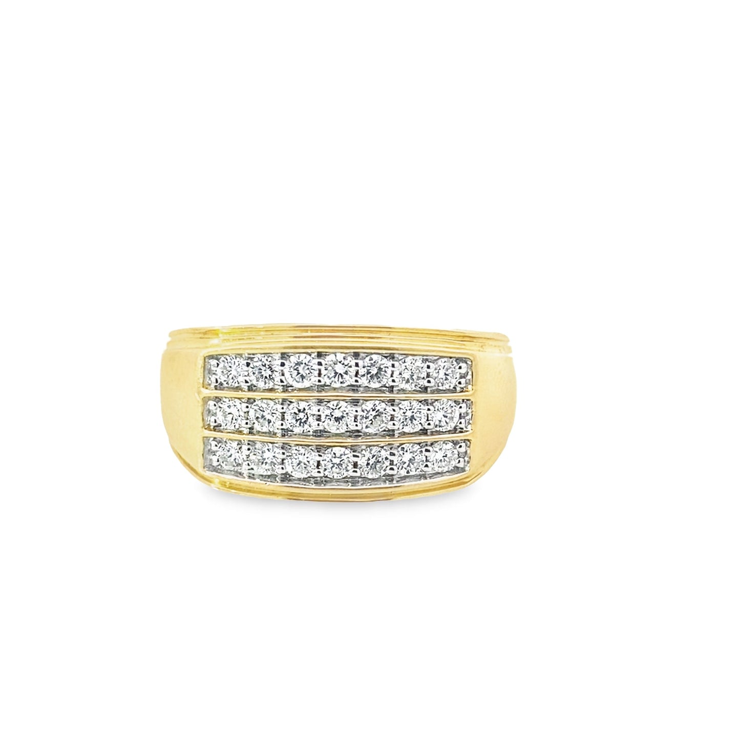 0.50Ctw 10K Yellow Gold Mens Diamond Fashion Ring Size 10 3.9Dwt