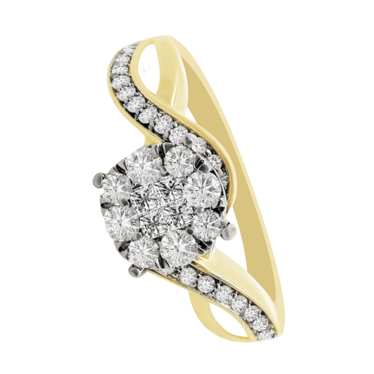 0.40Ctw 10K Yellow Gold Diamond Engagement Ring Size 7 2.4Dwt