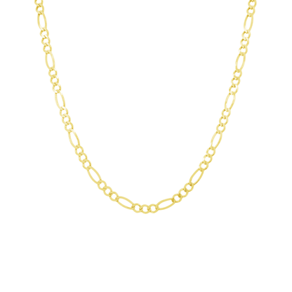 14K Yellow Gold Figaro Link Chain 3Mm 22In 5.8Dwt