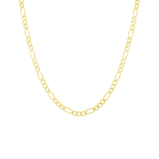 14K Yellow Gold Figaro Link Chain 3Mm 22In 5.8Dwt
