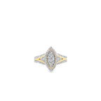 0.50Ct 14K Two Tone Gold Diamond Engagement Ring Size 7 2.1Dwt