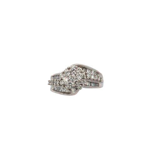 10K White Gold Diamond Engagement Ring Size 7 6.0Dwt