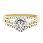 0.35Ctw 10K Yellow Gold Diamond Engagement Ring Size 7 1.7Dwt