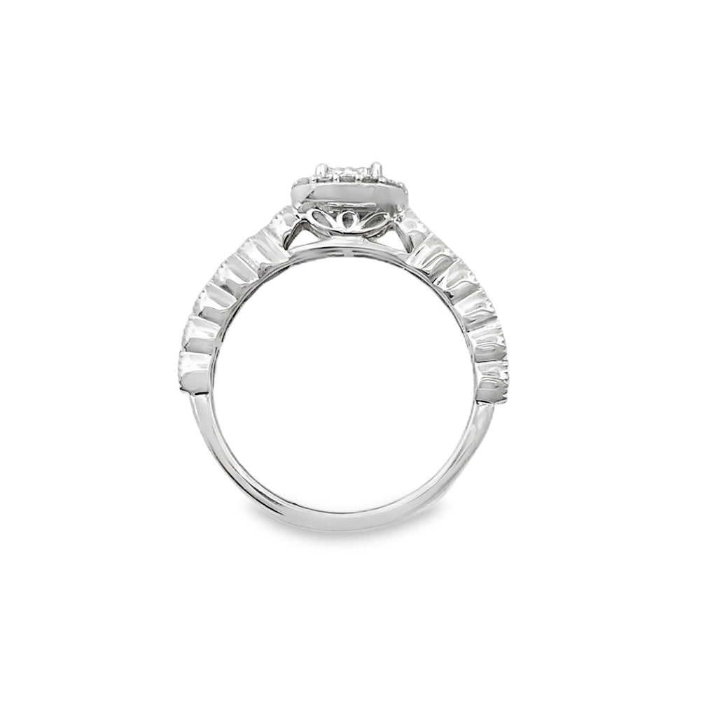 0.25Ct 14K White Gold Diamond Engagement Ring Size 7 1.7Dwt