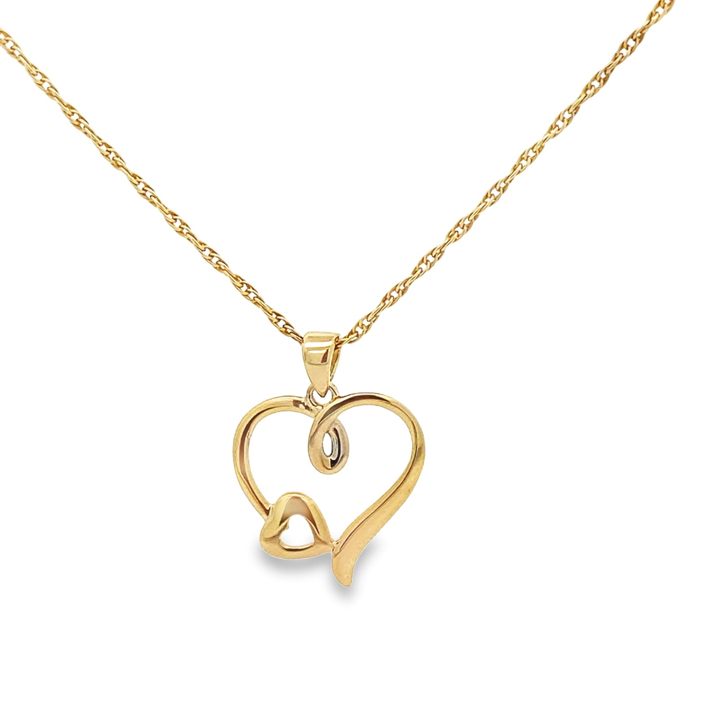 14K Yellow Gold Fancy Heart Pendant0.7Dwt