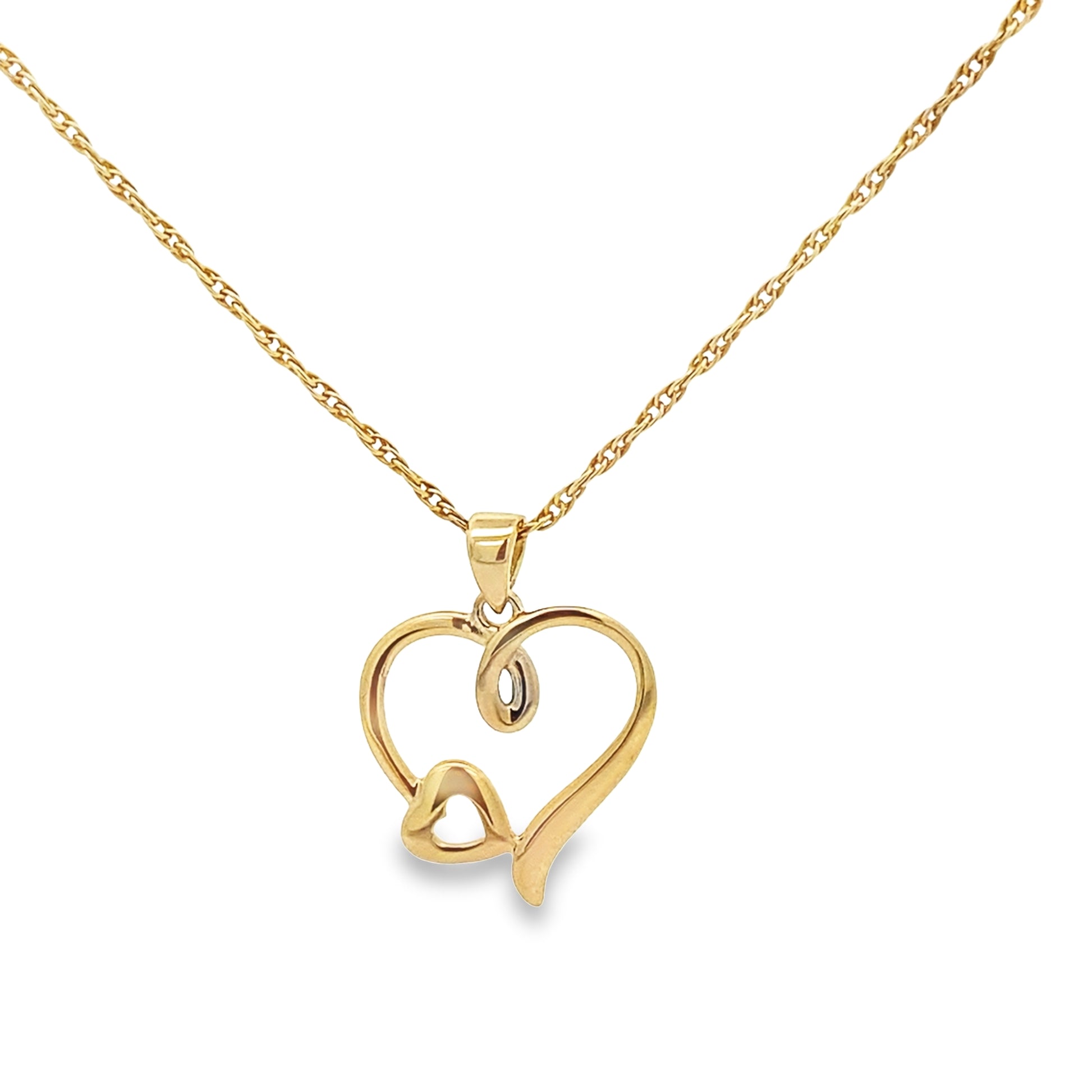 14K Yellow Gold Fancy Heart Pendant0.7Dwt