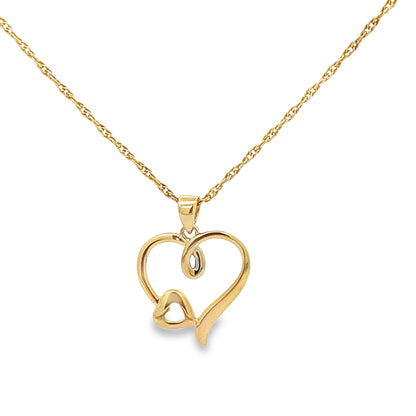 14K Yellow Gold Fancy Heart Pendant0.7Dwt