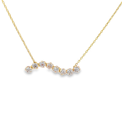 14K Yellow Gold Cz Pendant Necklace 18In