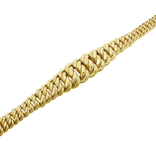 10K Yellow Gold Graduated Princess Link Bracelet 14.5Mm 8In 6.8Dwt