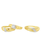 0.20Ctw 14K Yellow Gold Diamond Trio Wedding Set Size 7&10 5