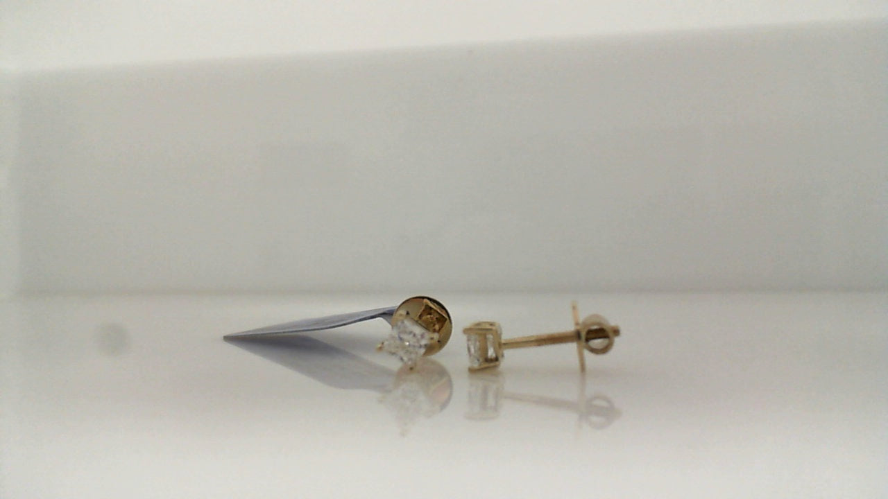0.50Ctw 14K White Gold Square Lab Grown Diamond Stud Earring