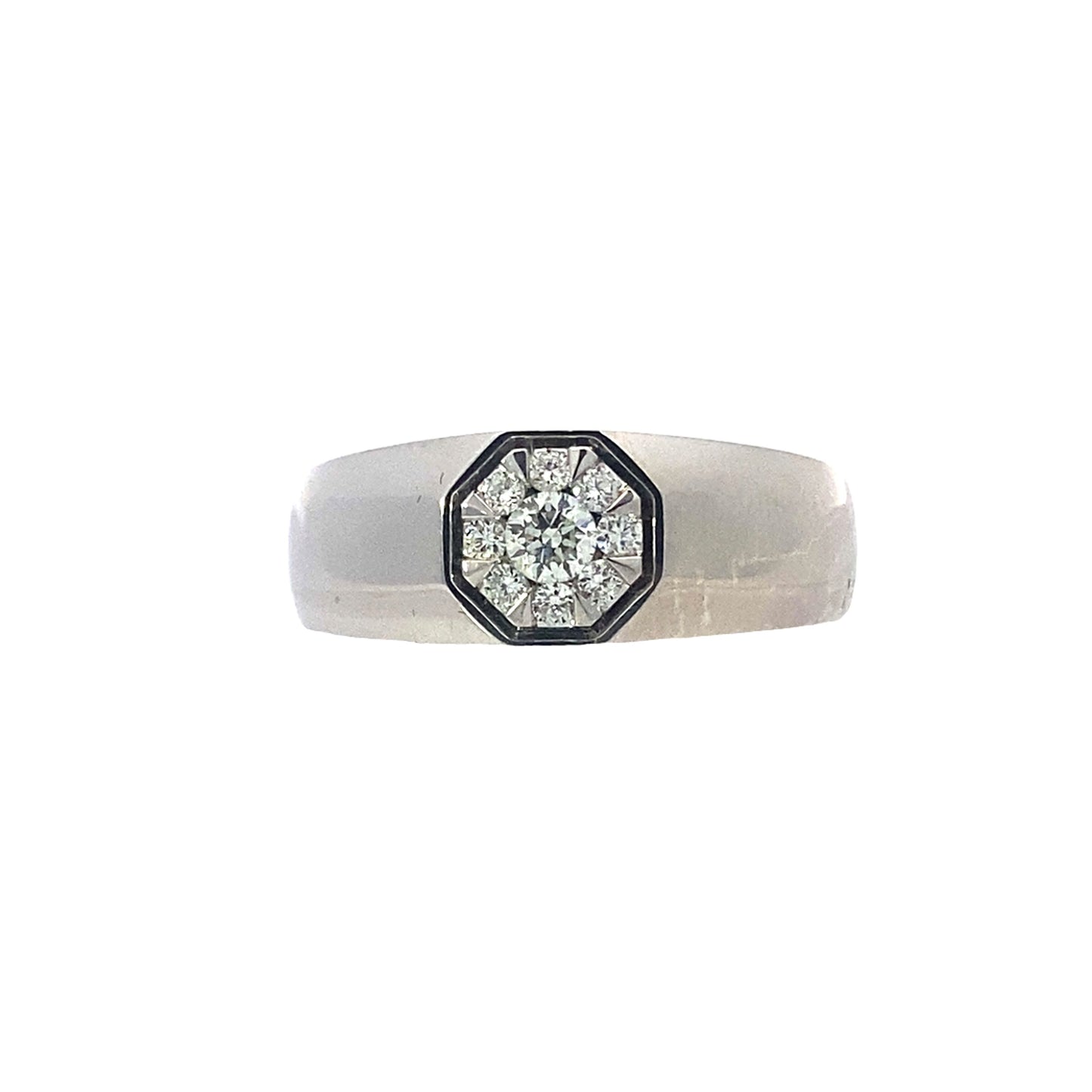 14K White Gold Mens Diamond Fashion Ring Size 10 3.2Dwt