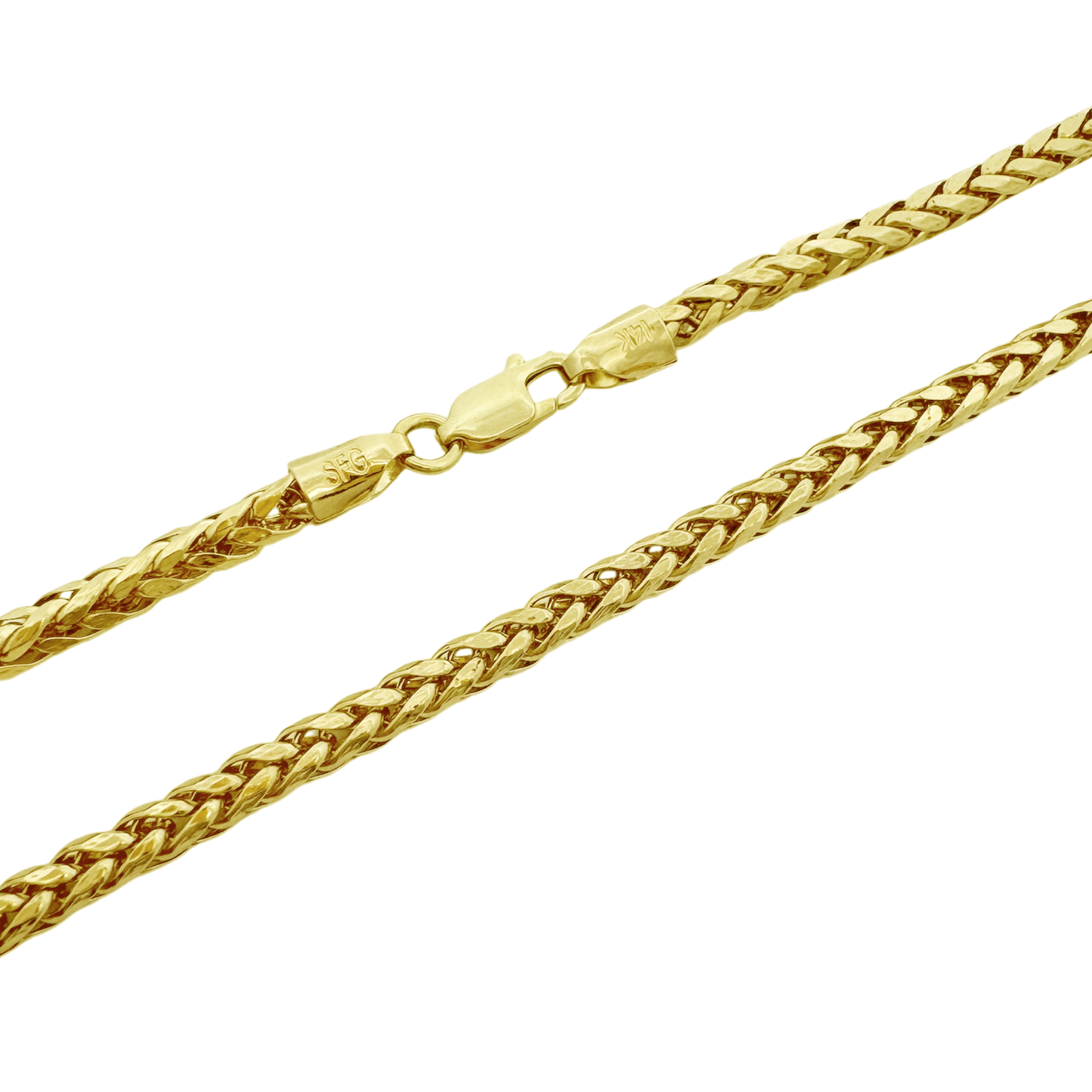 14K Yellow Gold Hollow Franco Link Chain 3Mm 18In 5.2Dwt