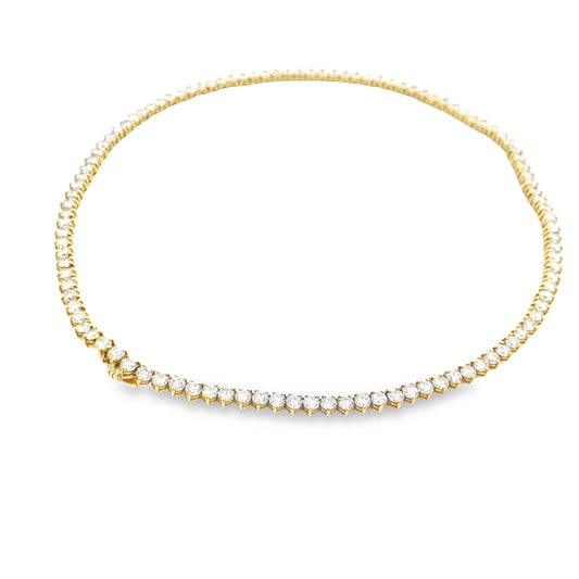 18K Yellow Gold Diamond Necklace 15In 18.6Dwt