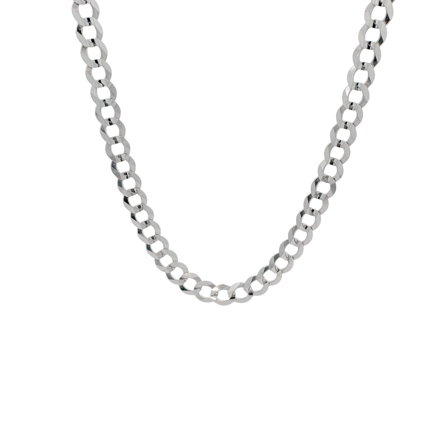 14K White Gold Curb Link Chain 5.5Mm 22In 11.3Dwt