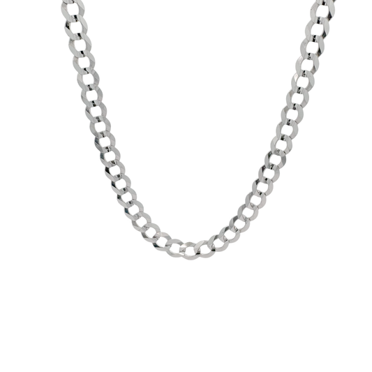 14K White Gold Curb Link Chain 5.5Mm 22In 11.3Dwt