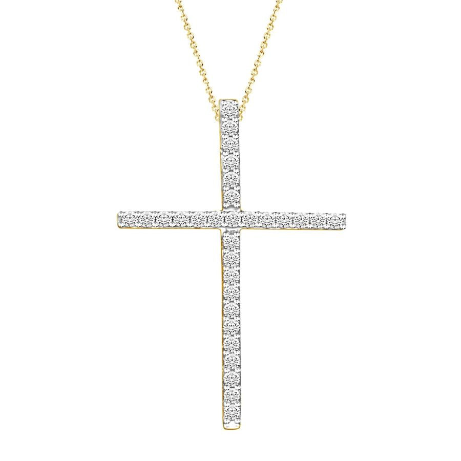 LADIES PENDANT 0.10CT ROUND DIAMOND 10K YELLOW GOLD