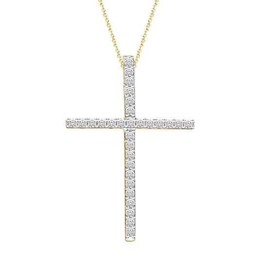 LADIES PENDANT 0.10CT ROUND DIAMOND 10K YELLOW GOLD