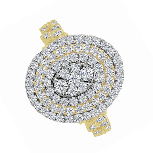 0.63Ctw 14K Yellow Gold Diamond Engagement Ring Size 7 2.2Dwt