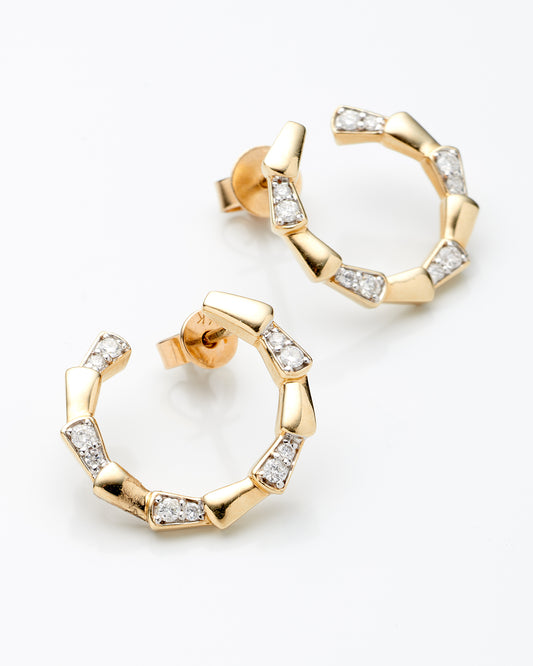 0.21Ctw 14K Yellow Gold Diamond Earrings 1.9Dwt