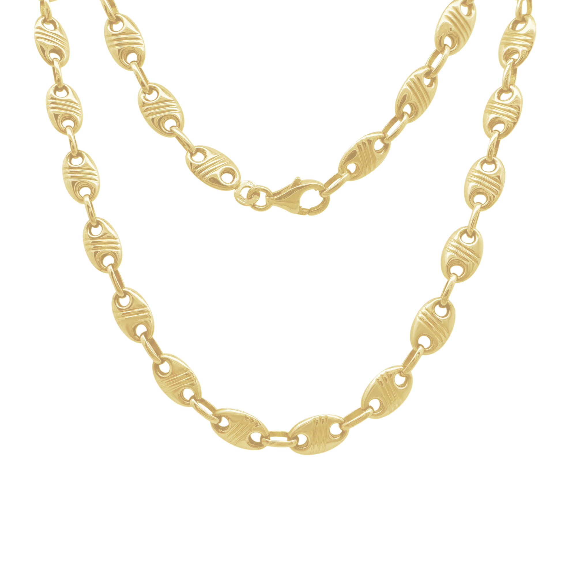 10K Yellow Gold Free Form Link Chain 6Mm 24In 10.6Dwt