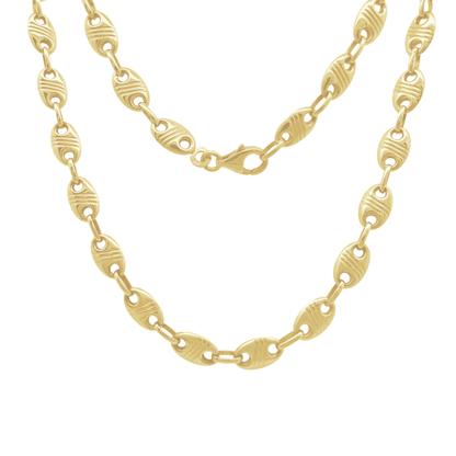 10K Yellow Gold Free Form Link Chain 6Mm 24In 10.6Dwt