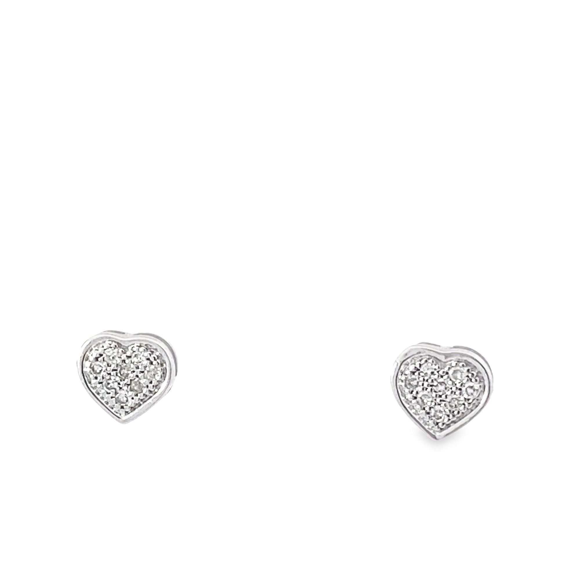 0.05Ctw 10K White Gold Stud Earrings