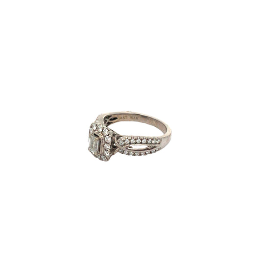 14K White Gold Diamond Engagement Ring Size 7 3.0Dwt