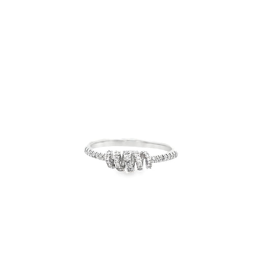 0.25Cwt 14K White Gold Diamond Fashion Ring Size 7 1.4Dwt