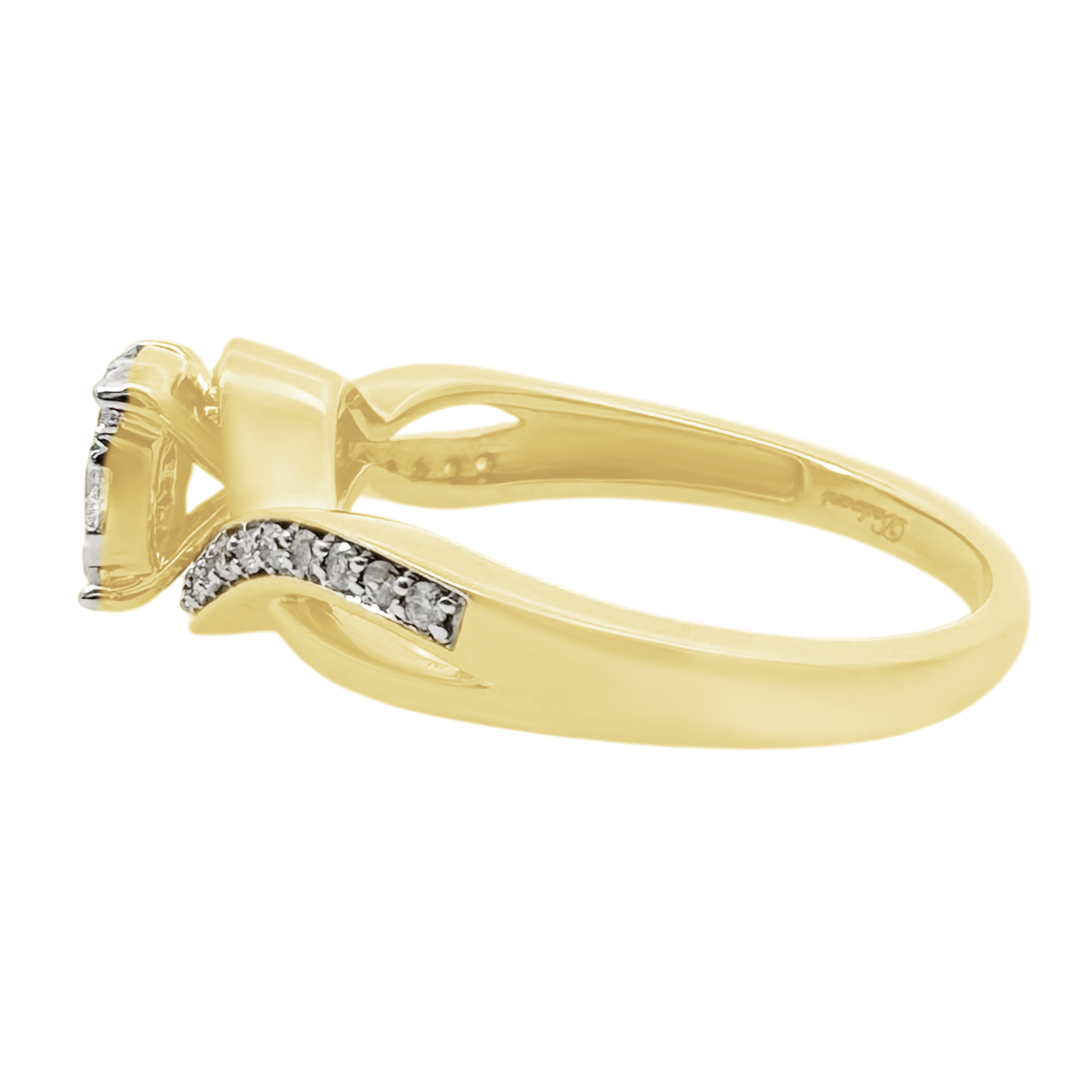 0.40Ctw 10K Yellow Gold Diamond Engagement Ring Size 7 2.4Dwt