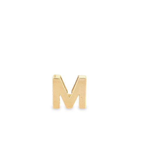 14K Yellow Gold Slider Initial "M" Pendant 0.7Dwt