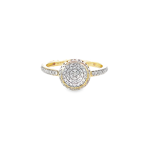 0.25Ctw 10K Yellow Gold Diamond Fashion Ring Size 7 1.3Dwt