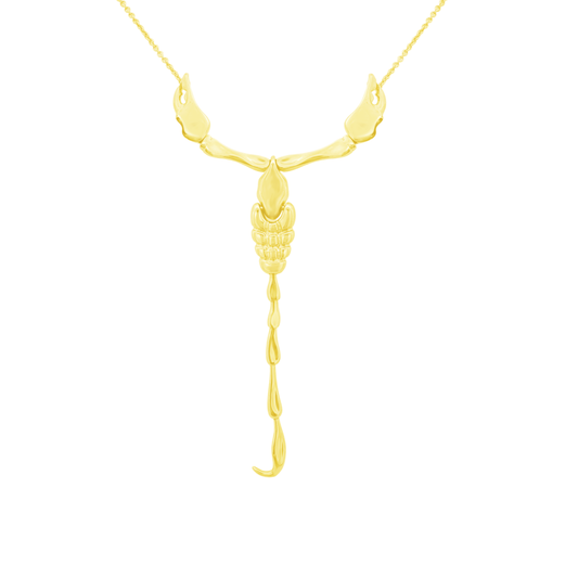 18K Yellow Gold Scorpion Pendant Necklace 16 In 11.3Dwt