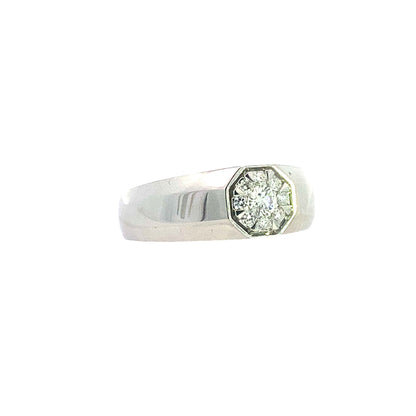 14K White Gold Mens Diamond Fashion Ring Size 10 3.2Dwt