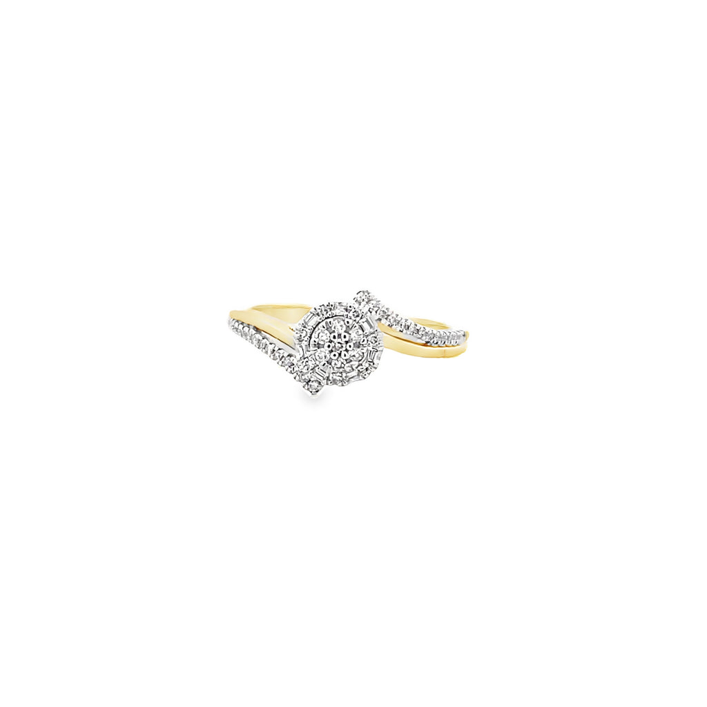 0.20Ctw 14K Yellow Gold Diamond Fashion Ring Size 7